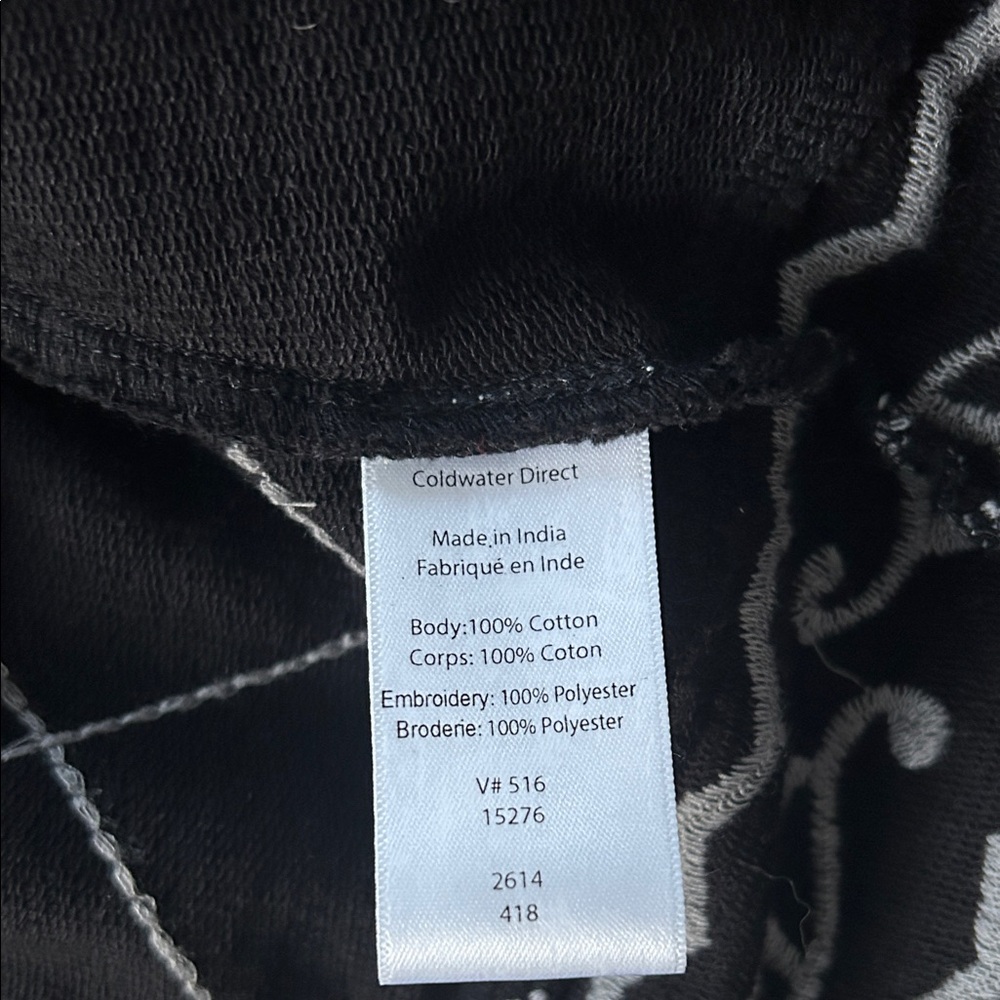Coldwater Creek Black and White Patterned Embroidered Cardigan - Picture 7 of 11